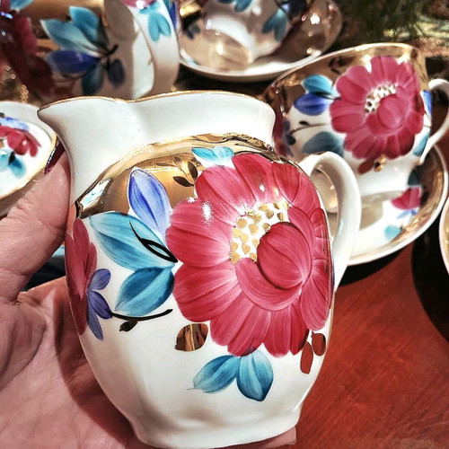 Σετ Τσαγιού Dulevo Porcelain Κόκκινη Παπαρούνα Vintage 1960-70 Καινούργιο