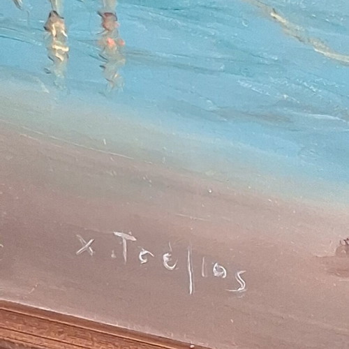 Christos Tselios Authentic Oil Painting on Canvas Signed Seascape 70x50 cm
