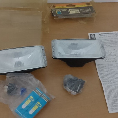 Peugeot 106 long range fog lights kit with wiring loom and bulbs, genuine 9682.91