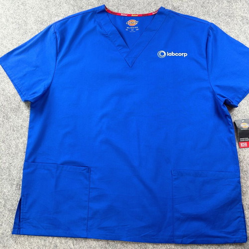 Dickies Medical Scrub Unisex Workwear Top Blue XL New
