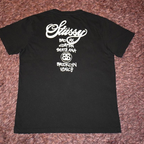 Stussy T-shirt men size M like new, black