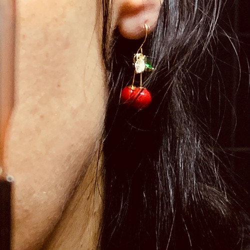 Cherry earrings new, cherry-shaped