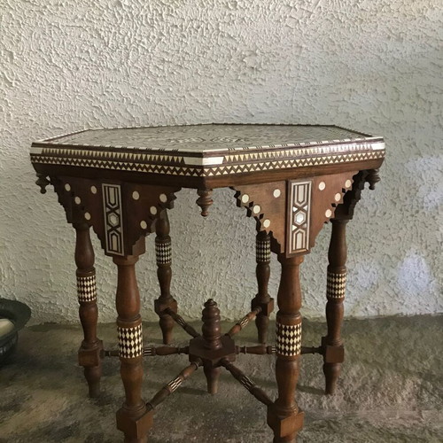 Egyptian coffee table with mother-of-pearl