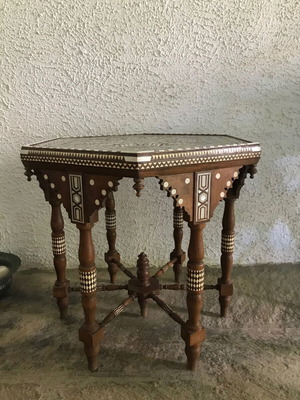 Egyptian coffee table with mother-of-pearl