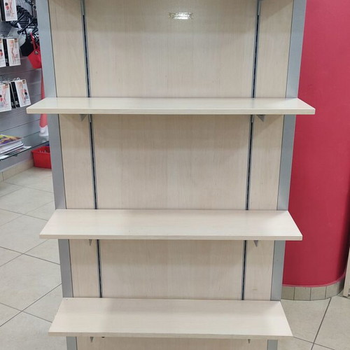 Gondola with shelves like new, 4 shelves on each side with wheels