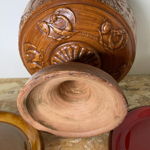 Vintage ceramic set used from Rhodes with bowl and 2 plates
