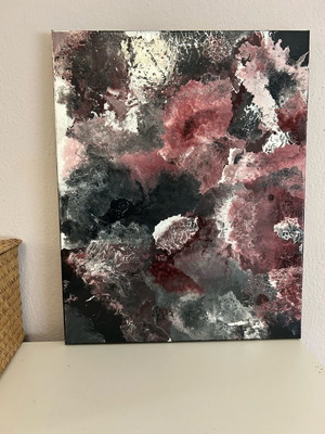 Handmade painting like new with fluid colors acrylic technique 40x50 cm