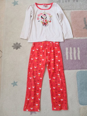 Disney pajamas for 4 years old like new, white and red