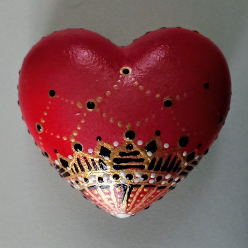 Decorative heart handmade, gypsum, hand-painted