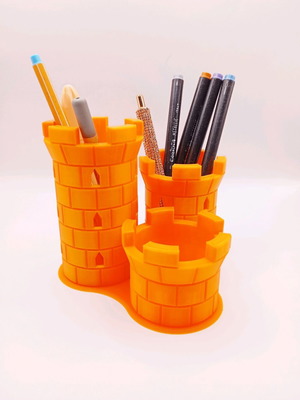 Πορτοκαλί Μολυβοθήκη Κάστρο 3D printed καινούργια