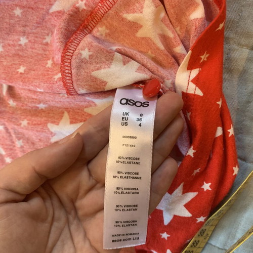 Asos skater mini dress size Small, like new, stars pattern
