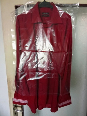 Men's traditional Bulgarian shirt new, red, handmade embroidery