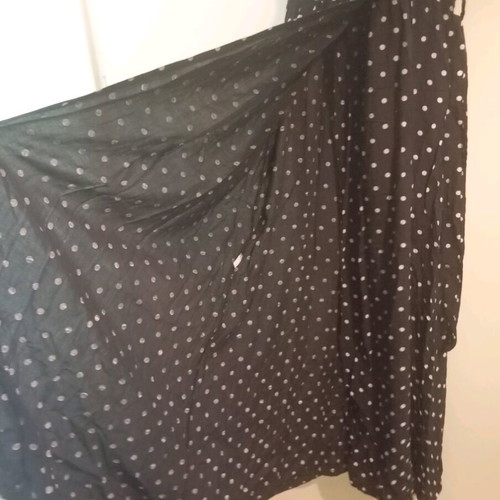 Maxi dress black polka dot like new, medium, cotton summer