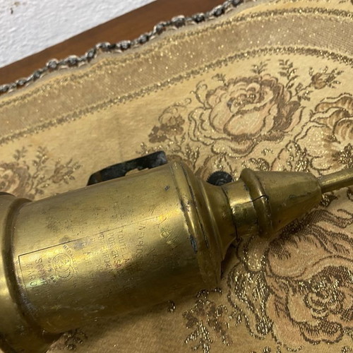 Kerosene lamp used, brass, 1885