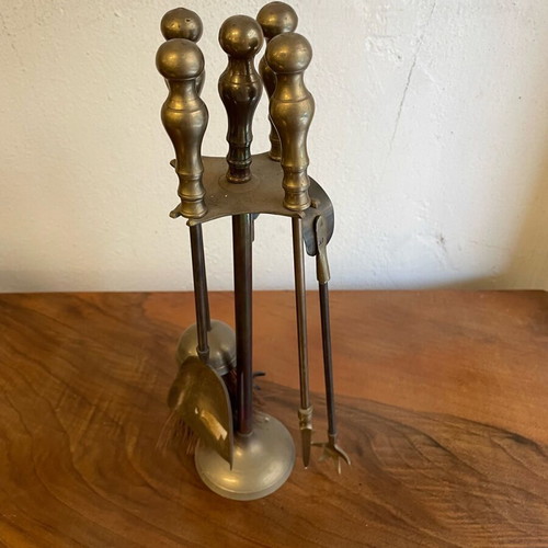 Brass fireplace set used, vintage collectible