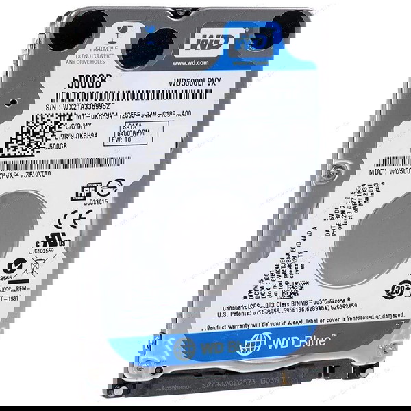 HDD 2,5'' Western Digital WD Blue SATA III 500GB (WD5000LPVX)