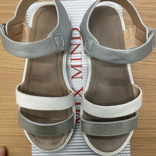 Mix Mind sandals used, white-silver, size 33