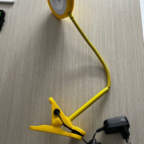 Lamp with clip and flexible arm like new, yellow