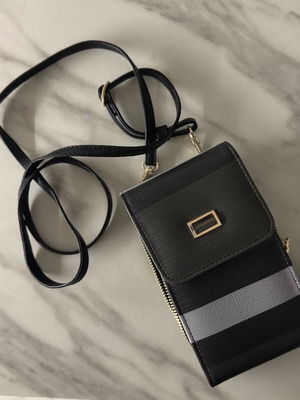 Crossbody bag wallet like new, black and gray