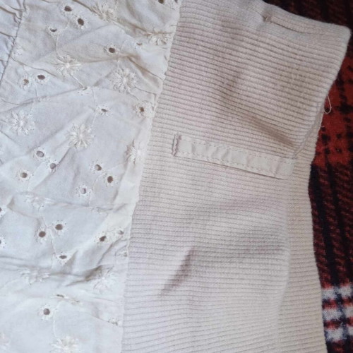 Girls' skirt like new, summer with cutout flower design beige