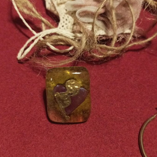 Glass ring handmade like new, adjustable size