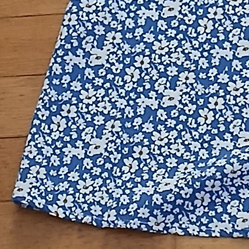 Shein blue long skirt with white floral design size Small like new