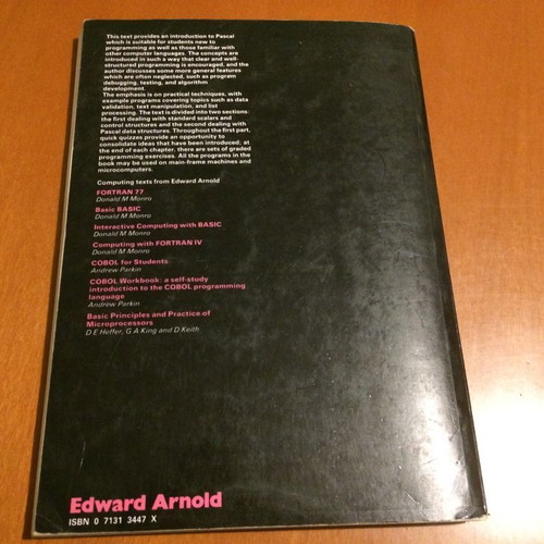 Pascal for Students book used, 1983, R Kemp