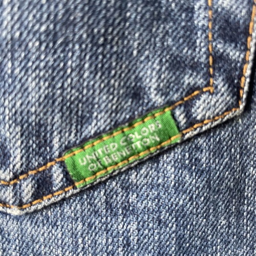 Benetton denim skirt size S like new, blue, A-line with buttons