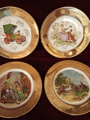 Limoges plates like new with 22k gold, set of 4 pieces