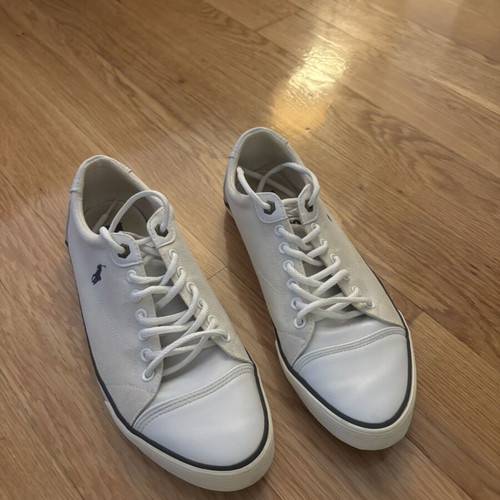 Polo Ralph Lauren Sneakers used, white canvas with leather toe, UK 9
