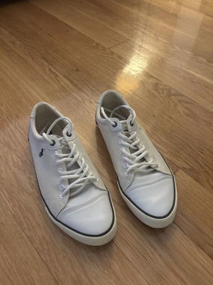 Polo Ralph Lauren Sneakers used, white canvas with leather toe, UK 9