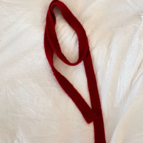 Red knitted thin scarf like new