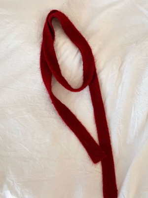 Red knitted thin scarf like new