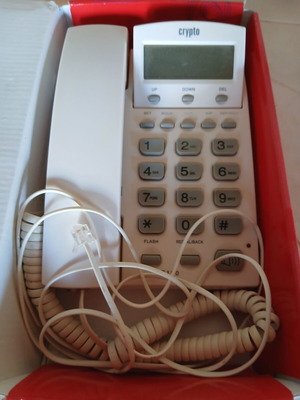 Crypto desktop phone like new with LCD screen for caller ID