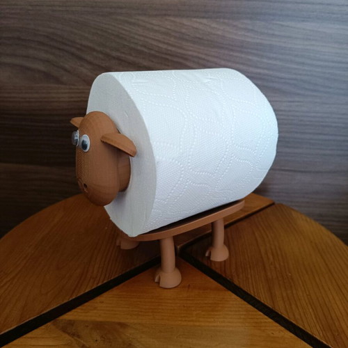 Toilet paper holder sheep light brown 3d printing new