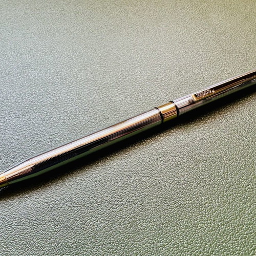Zippo metal pen silver with gold details