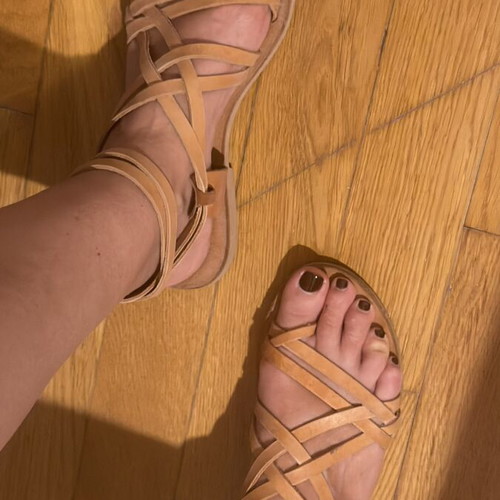 Ancient Greek leather sandals size 37 used, brown