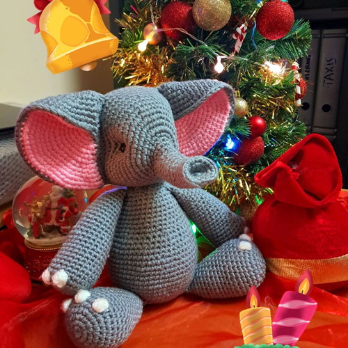 Handmade elephant 36 cm from hypoallergenic yarn made to order