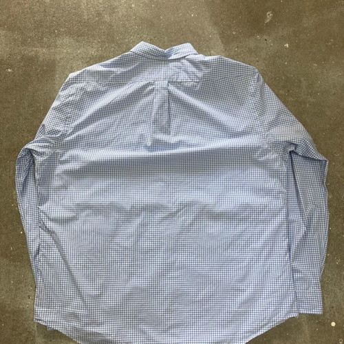 Ralph Lauren long sleeve shirt XL, white light blue checked, pink pony