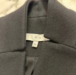 Iro Carey Black Wool Coat Size FR 34 Like New With Leather Details