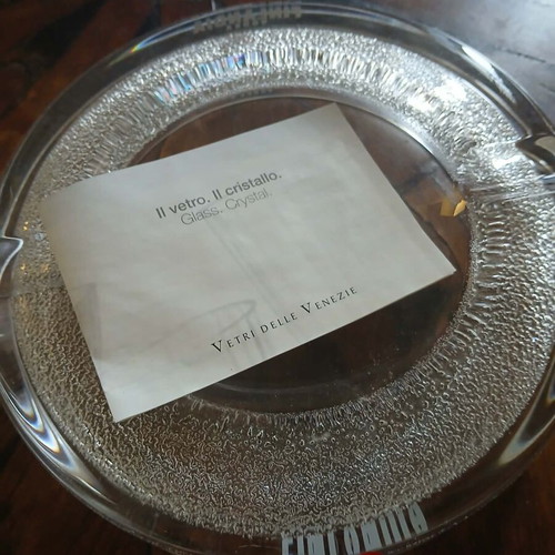 Filandia vodka ashtray new, crystal, 18 cm diameter