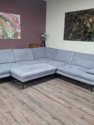 Gray fabric corner sofa and ottoman Dieter Knoll ZE-EM20075 new