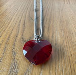Folli Follie necklace red heart like new with long chain
