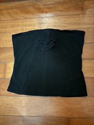 Strapless top with ruffles like new, black, size S