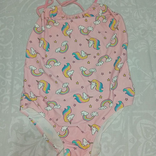 Zara Baby Girls' Swimsuit like new with unicorns and rainbows pink