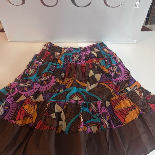 Carabatti Y2K skirt with multicolored geometric pattern, size S, new