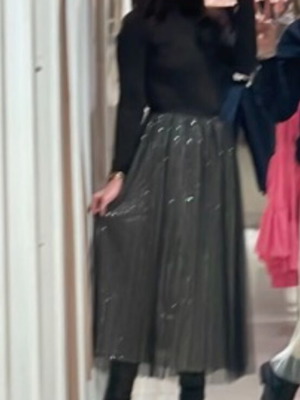 Black tulle midi skirt new, size XS