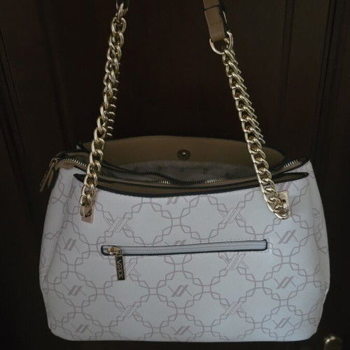 Verde handbag with 3 compartments, beige and gold