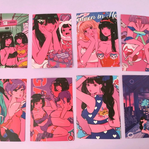 Pink Girls poster cards new set of 8 pieces