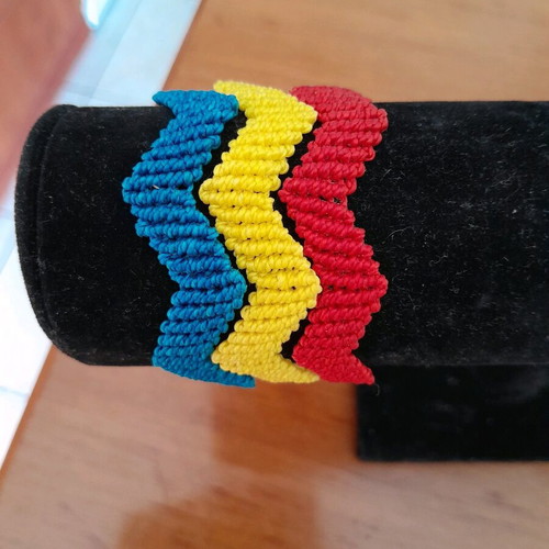 Macrame bracelets like new, red and yellow
